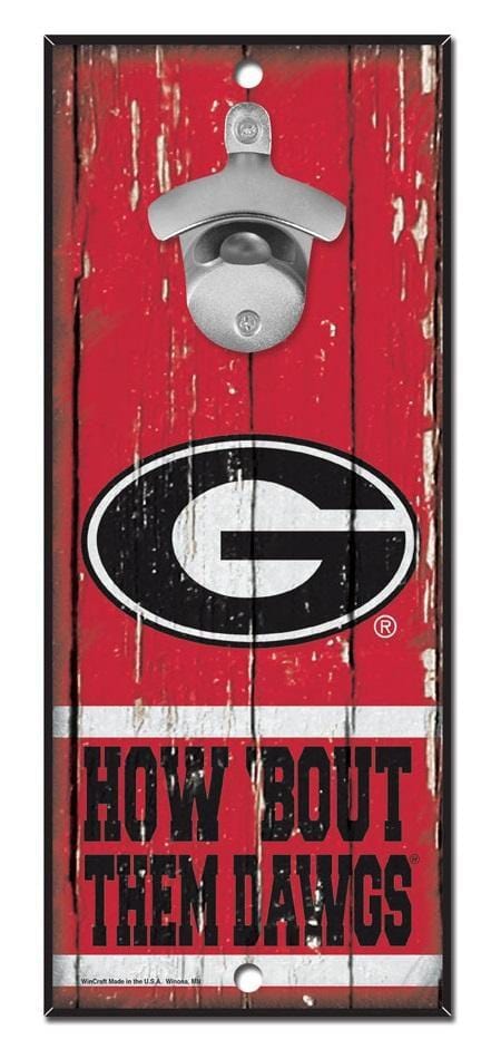 Georgia Bulldogs Bottle Opener Wood Sign How Bout Them Dawgs heartlandflags