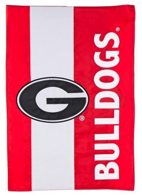 Georgia Bulldogs Garden Flag 2 Sided Applique Logo heartlandflags