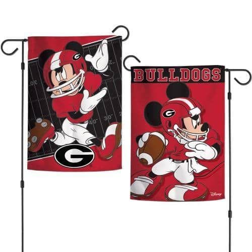 Georgia Bulldogs Garden Flag 2 Sided Disney Mickey Mouse heartlandflags