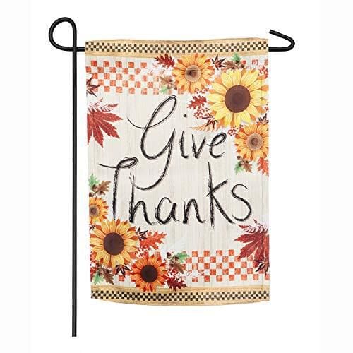 Give Thanks Garden Flag 2 Sided Thanksgiving heartlandflags