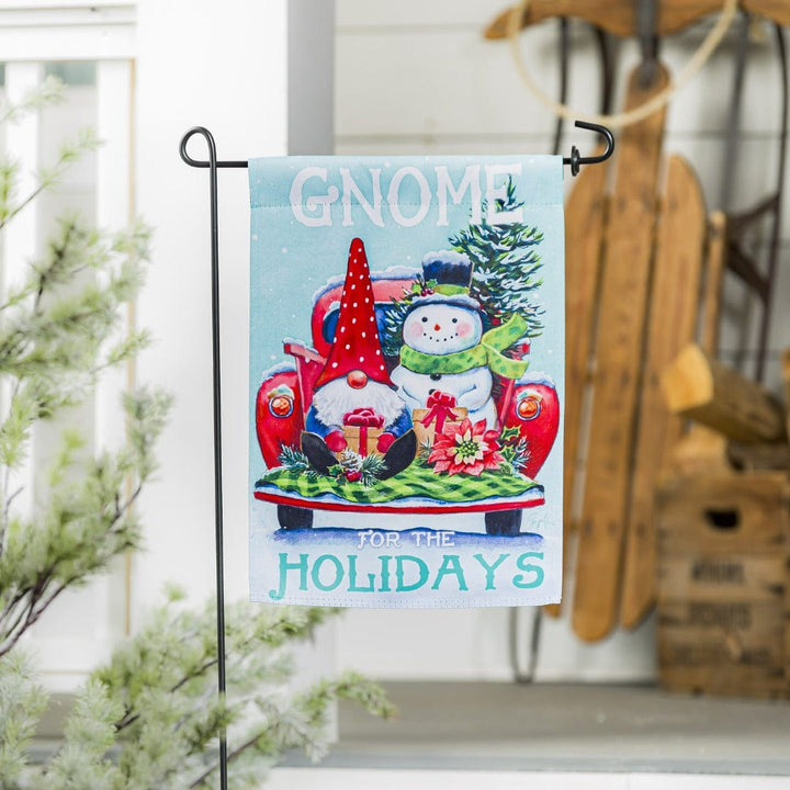 Gnome For The Holidays Truck Christmas Garden Flag 2 Sided heartlandflags