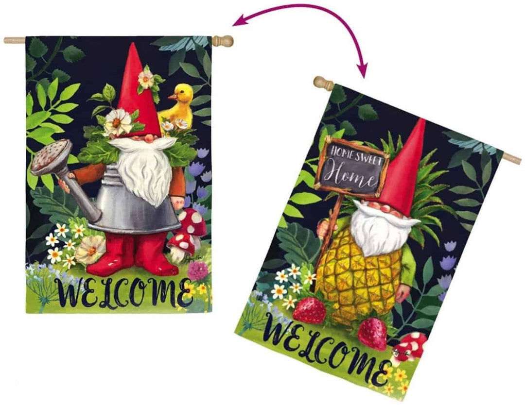 Gnomes In The Garden Flag 2 Sided House Banner heartlandflags