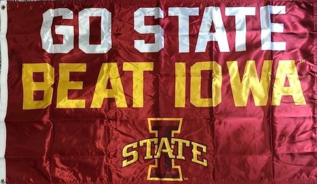 Go State Beat Iowa Flag 3x5 I State 2 Sided heartlandflags