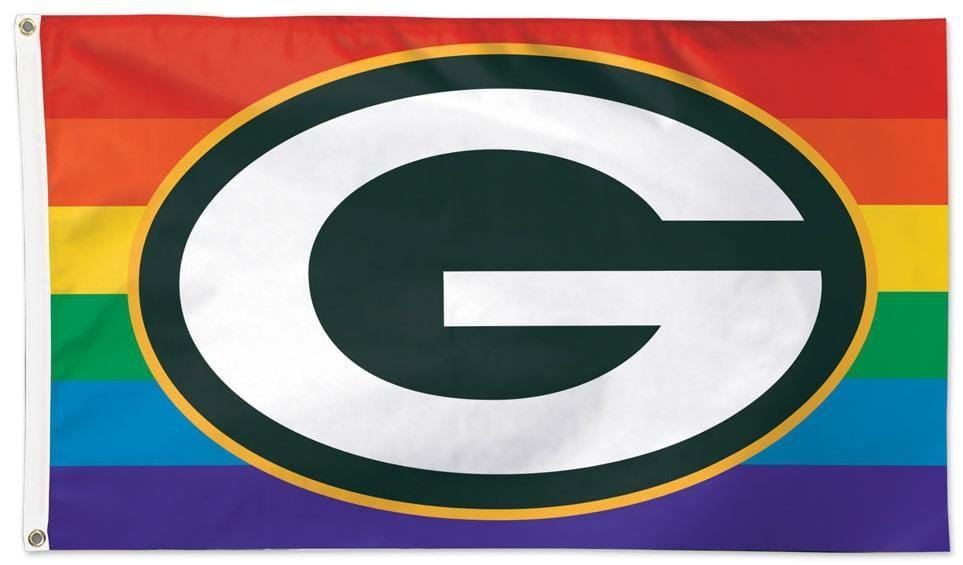 Green Bay Packers Flag 3x5 Pride Rainbow heartlandflags