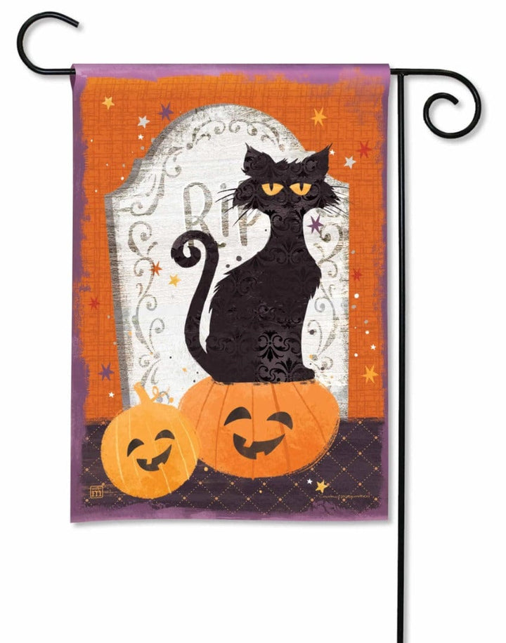 Halloween Black Cat and Pumpkins Garden Flag heartlandflags