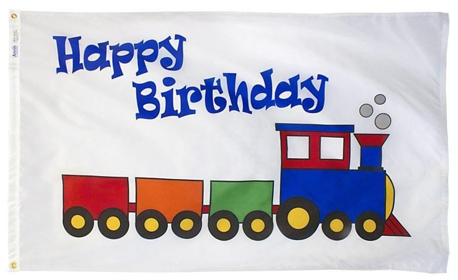 Happy Birthday Train 3x5 Celebration Flag heartlandflags