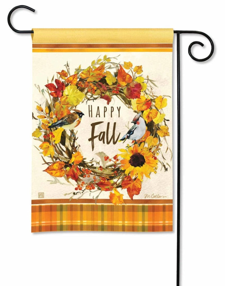 Happy Fall Wreath Garden Flag Autumn heartlandflags