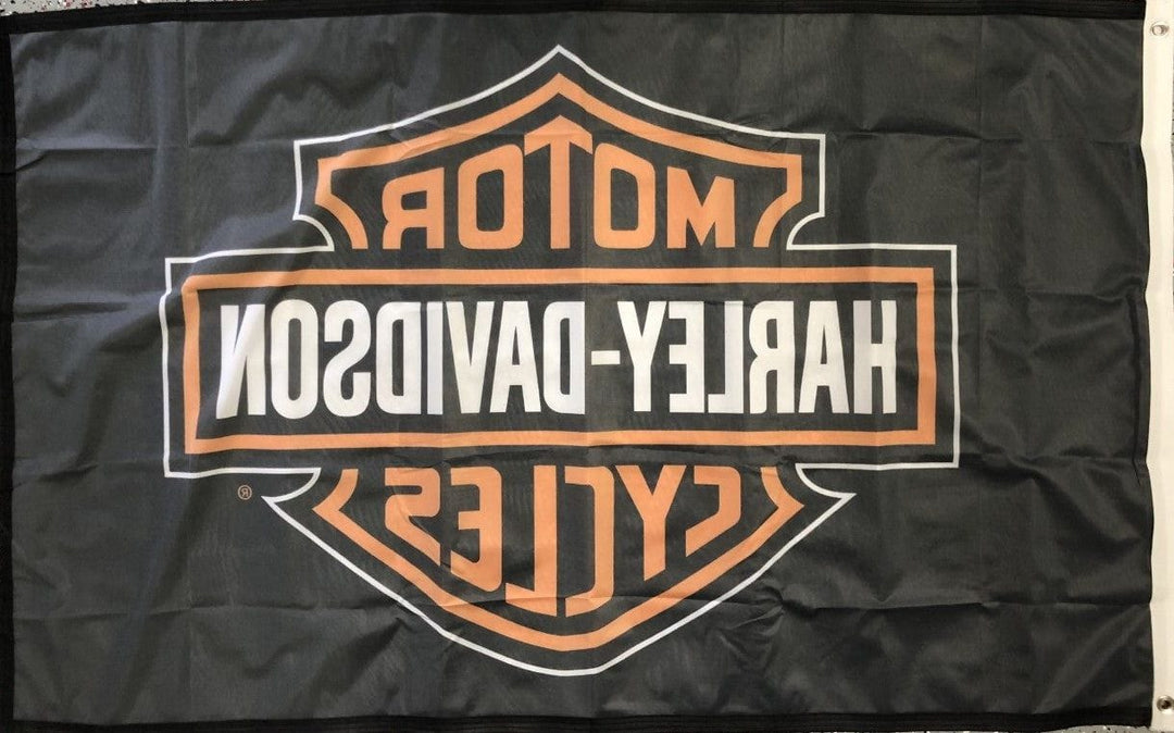 Harley Davidson Flag Black 2 Sided or Single Sided heartlandflags