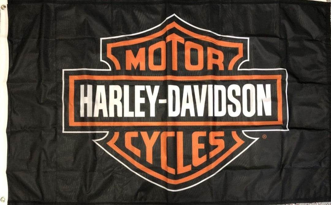 Harley Davidson Flag Black 2 Sided or Single Sided heartlandflags