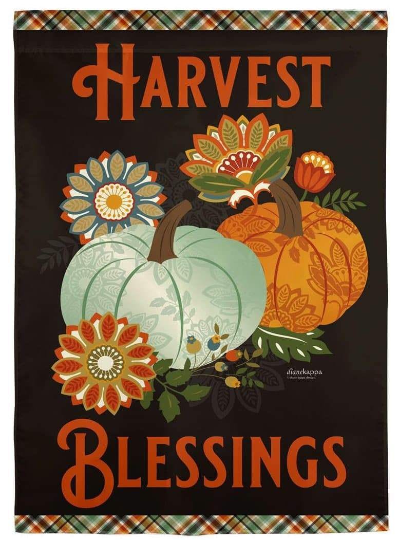 Harvest Blessings Garden Flag 2 Sided Textured heartlandflags