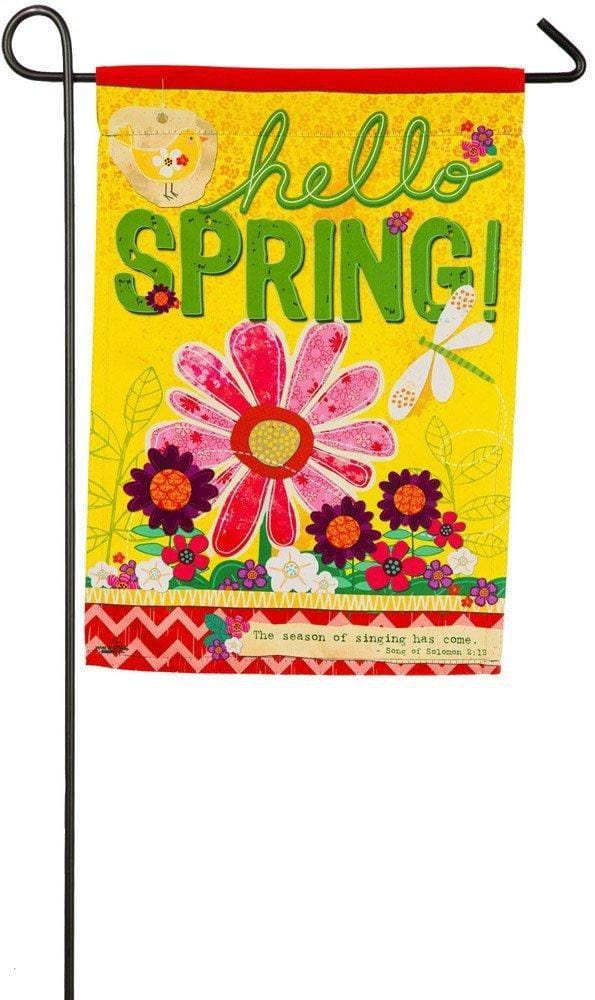 Hello Spring Garden Flag 2 Sided heartlandflags