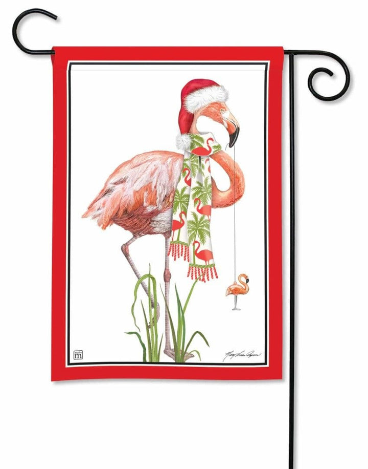 Ho Ho Flamingo Christmas Garden Flag 2 Sided heartlandflags