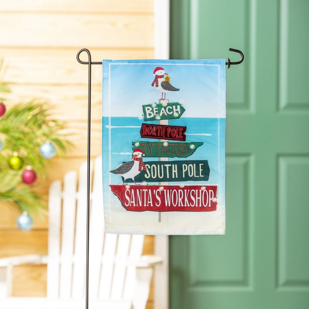 Holiday Signs And Seagulls Christmas Garden Flag 2 Sided heartlandflags