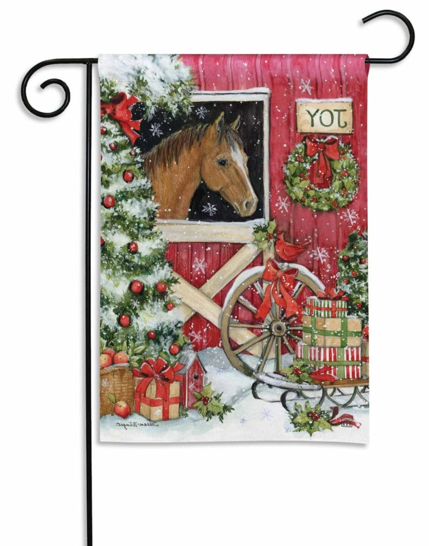 Horse For Christmas Garden Flag heartlandflags