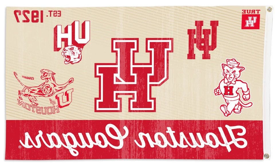 Houston Cougars Flag 3x5 Logo Evolution heartlandflags