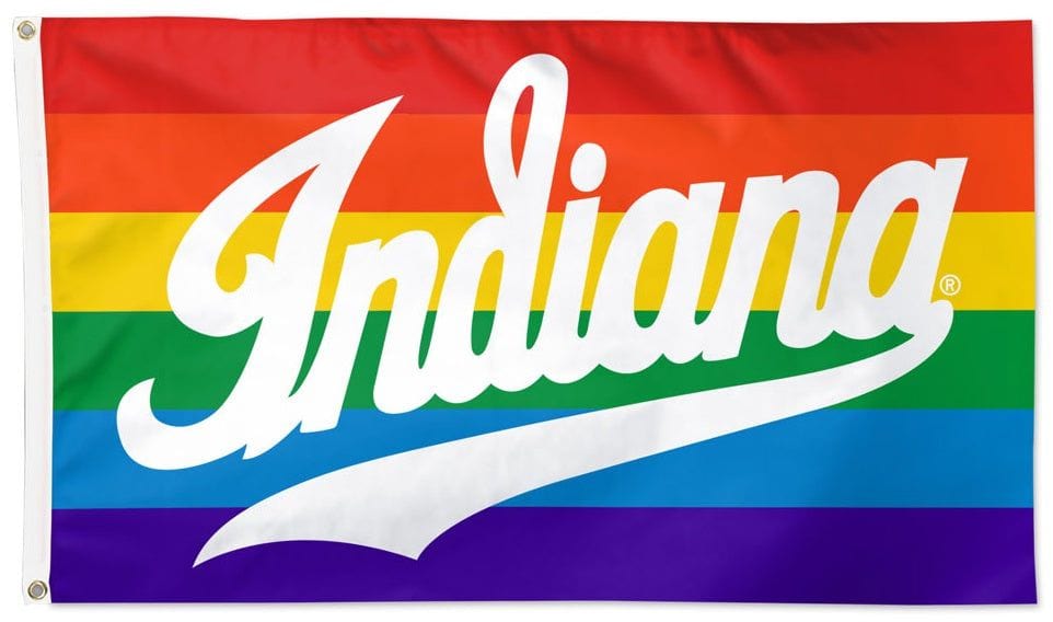 Indiana Hoosiers Flag 3x5 Pride Rainbow heartlandflags