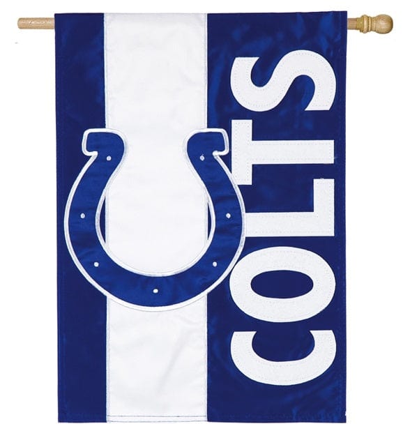 Indianapolis Colts Banner 2 Sided Embellished Applique House Flag heartlandflags