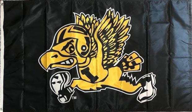 Iowa Hawkeyes Flag 2 Sided 3x5 Throwback Herky Logo heartlandflags