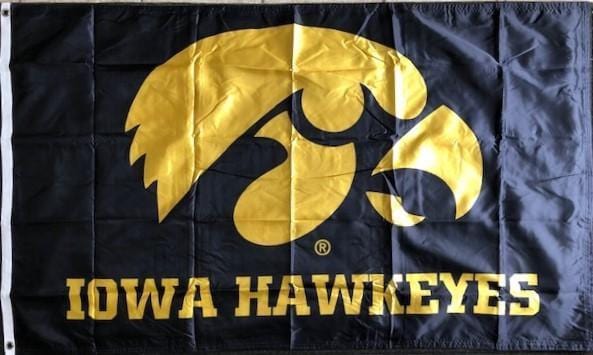 Iowa Hawkeyes Flag 2 Sided Black 2x3 and 3x5 heartlandflags