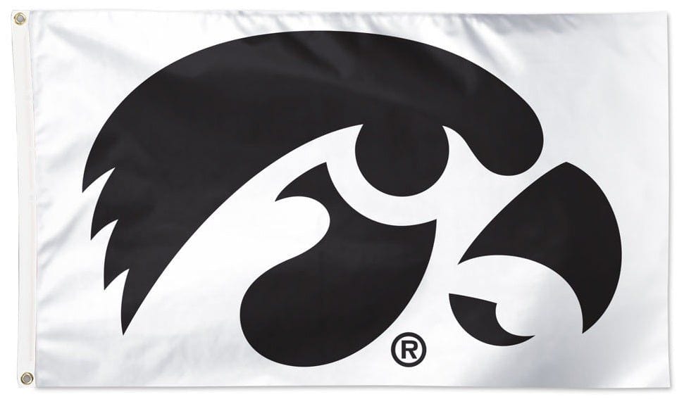 Iowa Hawkeyes Flag 3x5 White 2 Sided heartlandflags