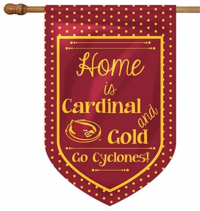 Iowa State Cyclones Flag 2 Sided Home Is Cardinal and Gold Banner heartlandflags