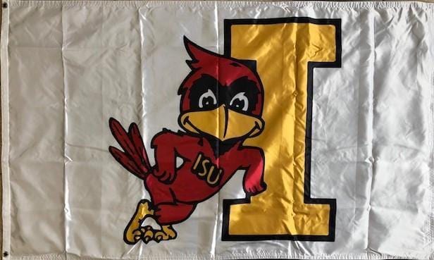 Iowa State Cyclones Leaning Cy Flag 3x5 White 2-Sided heartlandflags