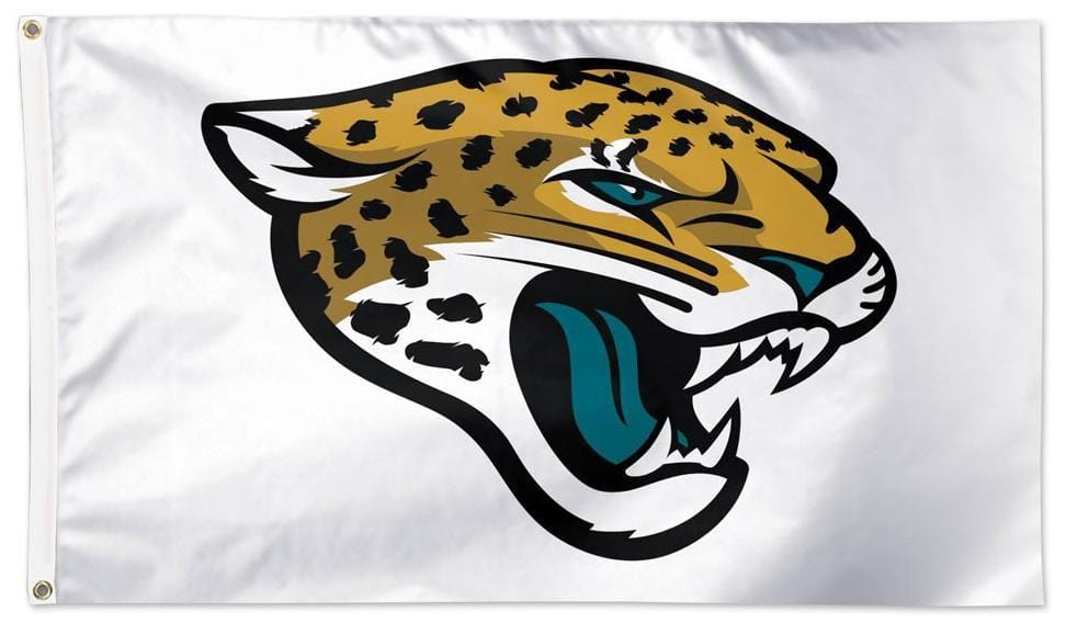 Jacksonville Jaguars Flag 3x5 White Logo heartlandflags