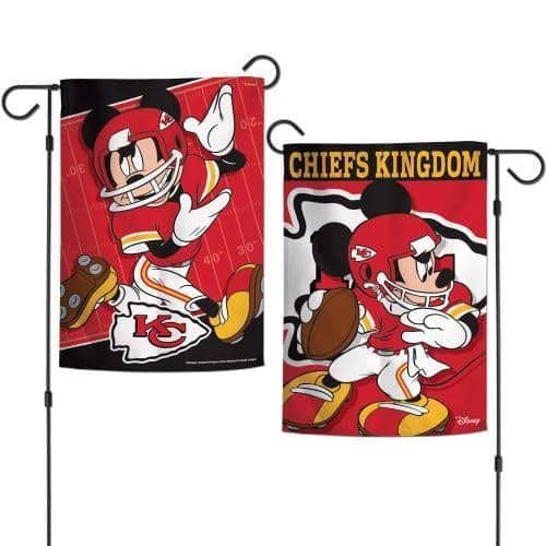 Kansas City Chiefs 2 Sided Garden Flag Mickey Mouse Football heartlandflags