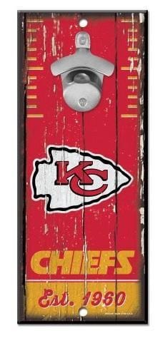 Kansas City Chiefs Bottle Opener Wood Sign heartlandflags