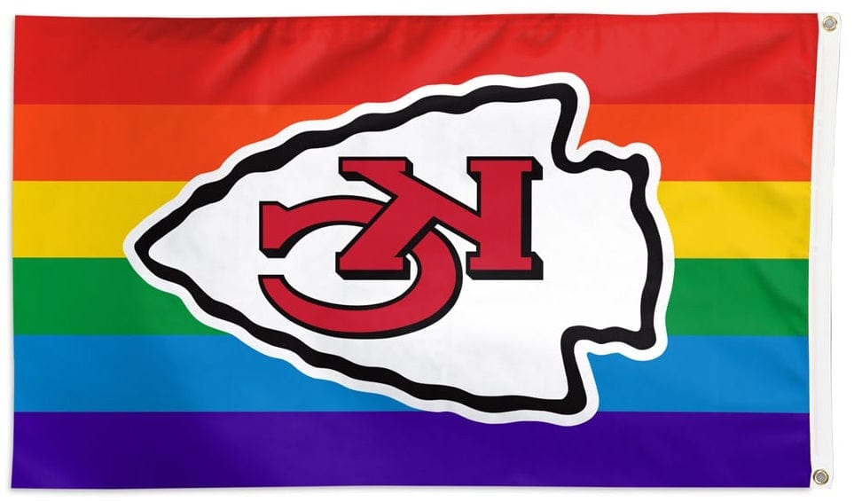 Kansas City Chiefs Flag 3x5 Pride Rainbow heartlandflags