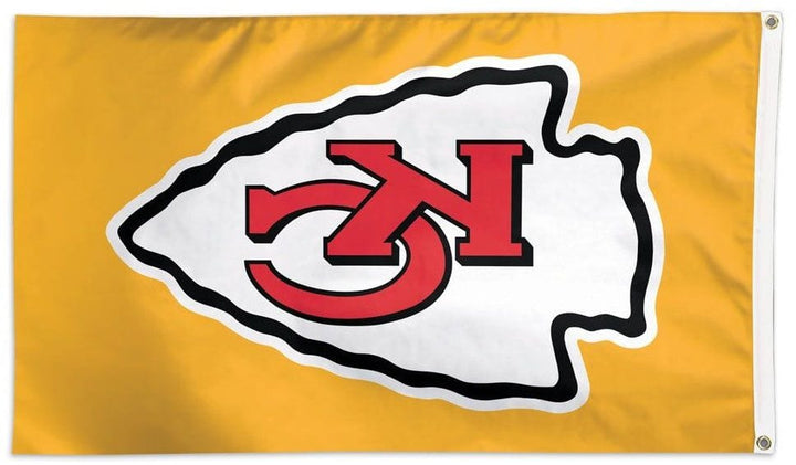 Kansas City Chiefs Flag 3x5 Yellow Logo heartlandflags