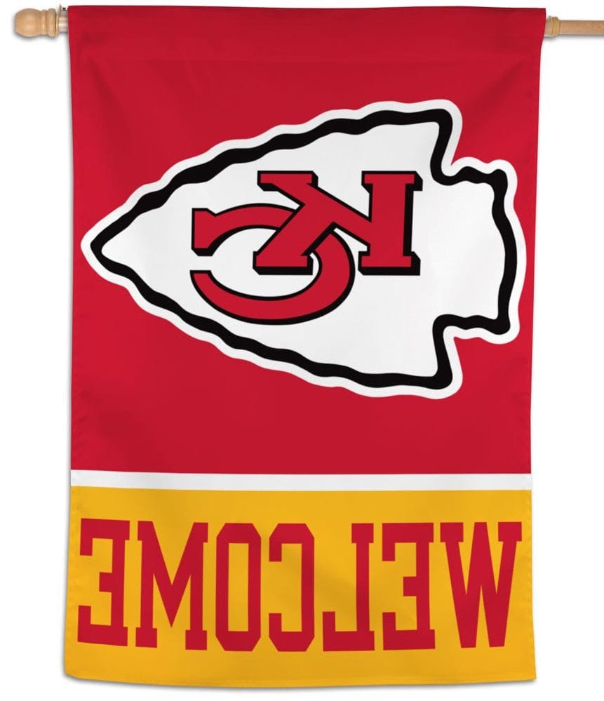 Kansas City Chiefs Flag Vertical Welcome Banner heartlandflags