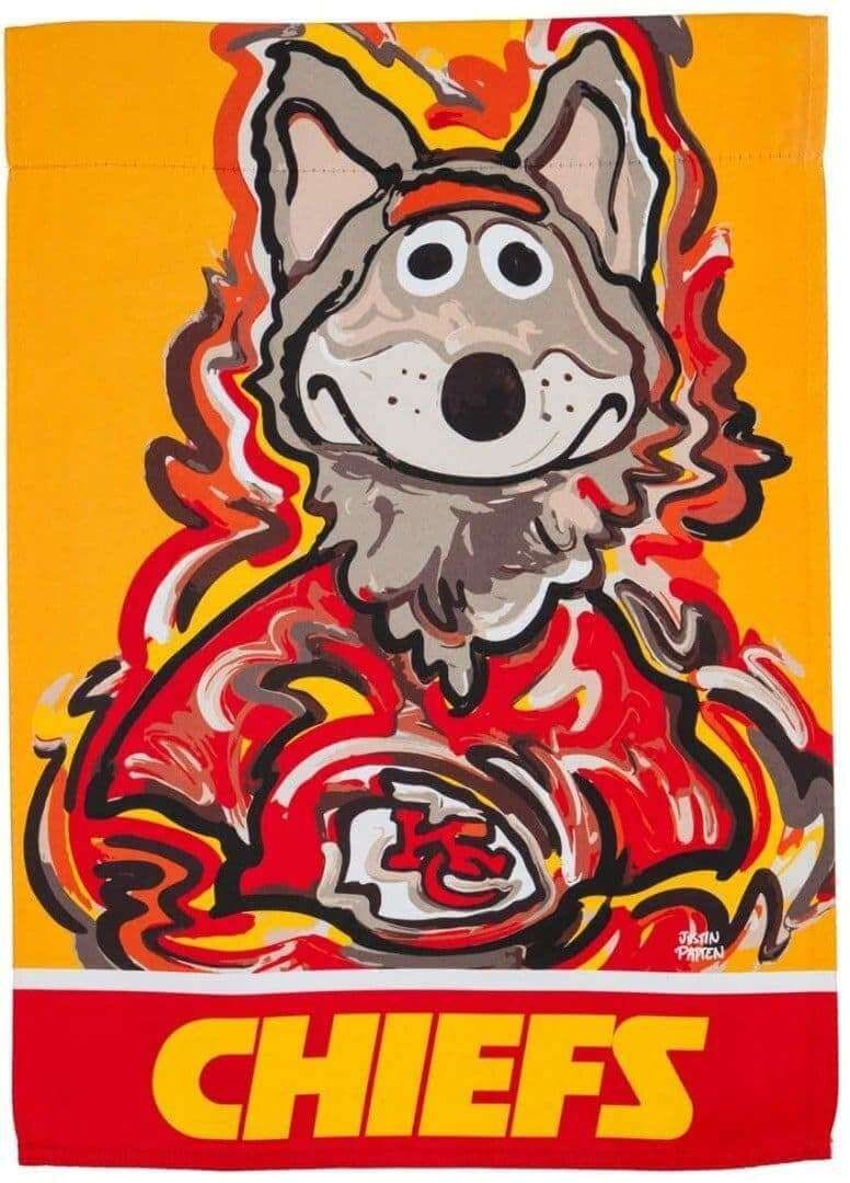 Kansas City Chiefs Garden Flag 2 Sided Justin Patten heartlandflags