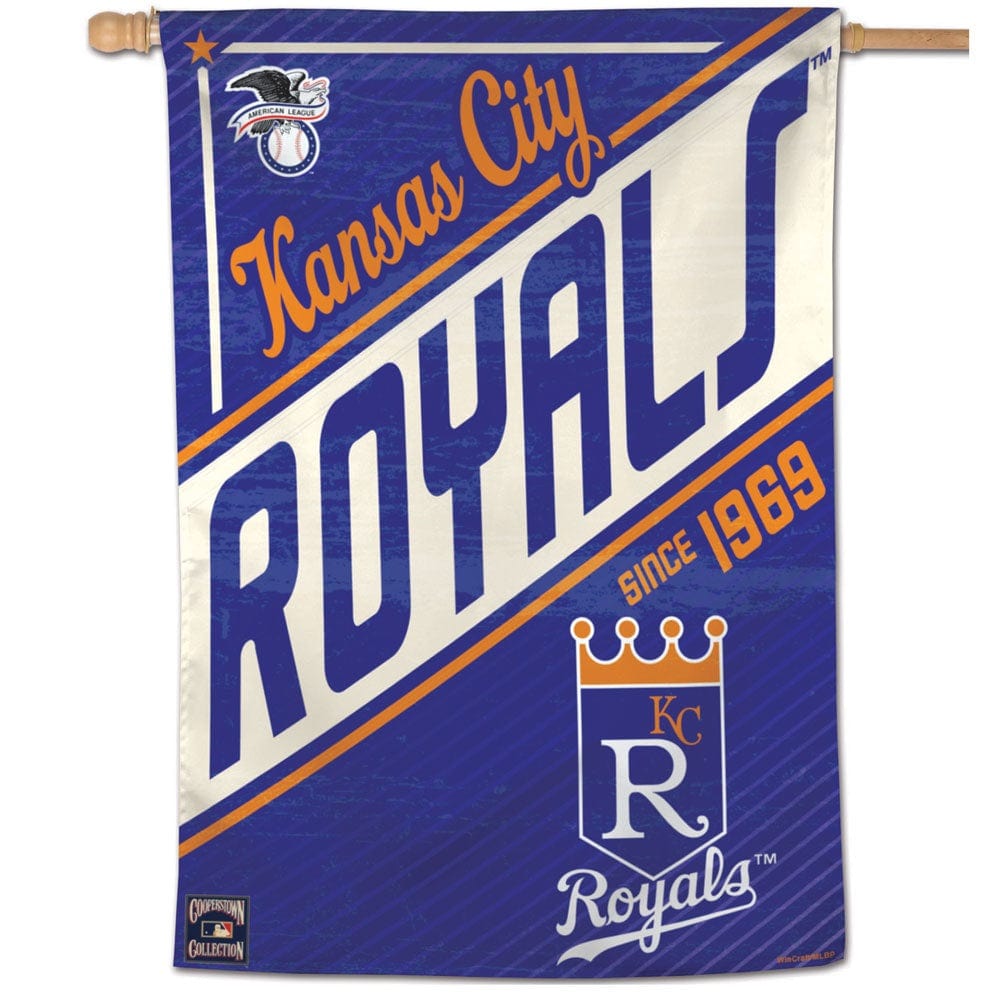 Kansas City Royals Banner Throwback Logo heartlandflags