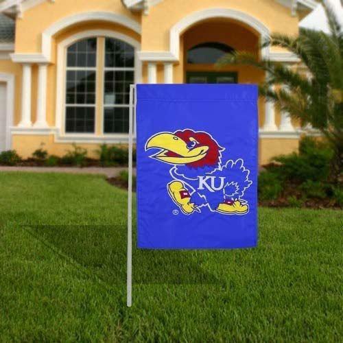 Kansas Jayhawks Garden Flag 2 Sided Big Jay Logo heartlandflags