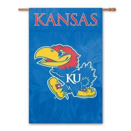 Kansas Jayhawks House Flag 2 sided Applique Banner heartlandflags