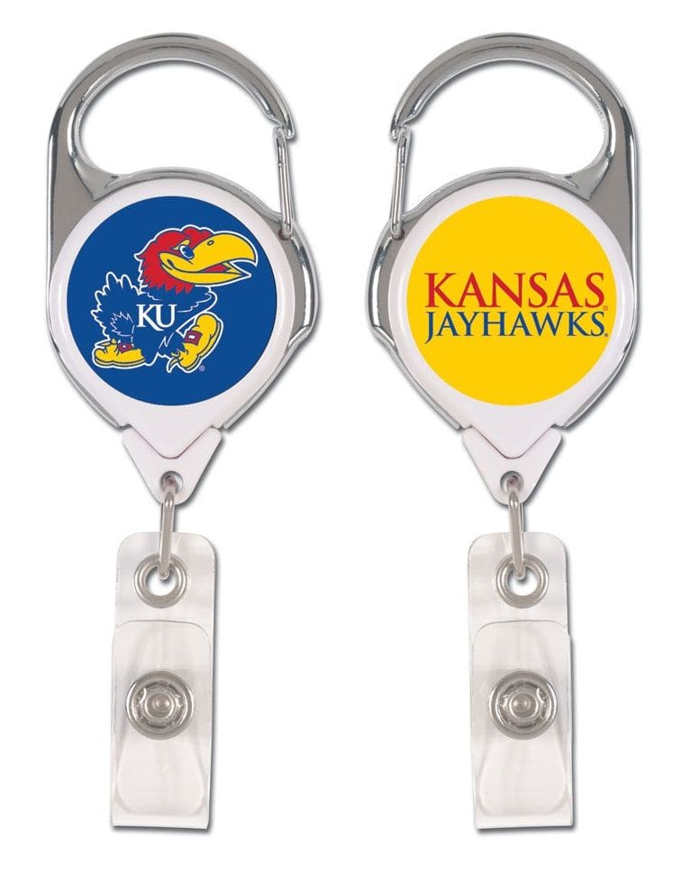 Kansas Jayhawks Reel 2 Sided Logo Badge Holder heartlandflags