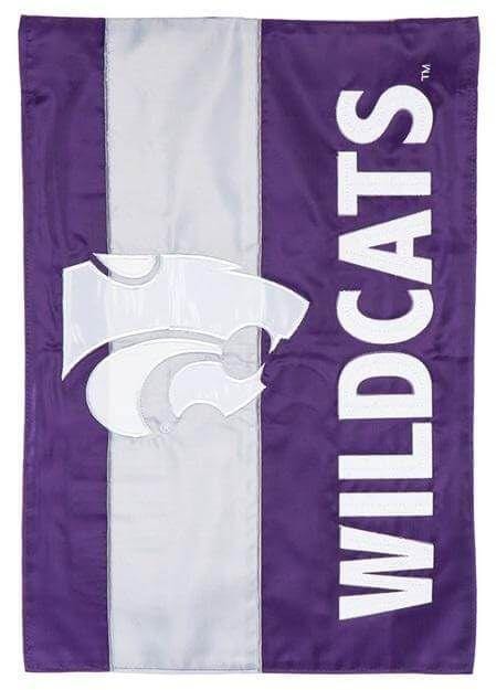 Kansas State Wildcats Garden Flag 2 Sided Applique Logo heartlandflags