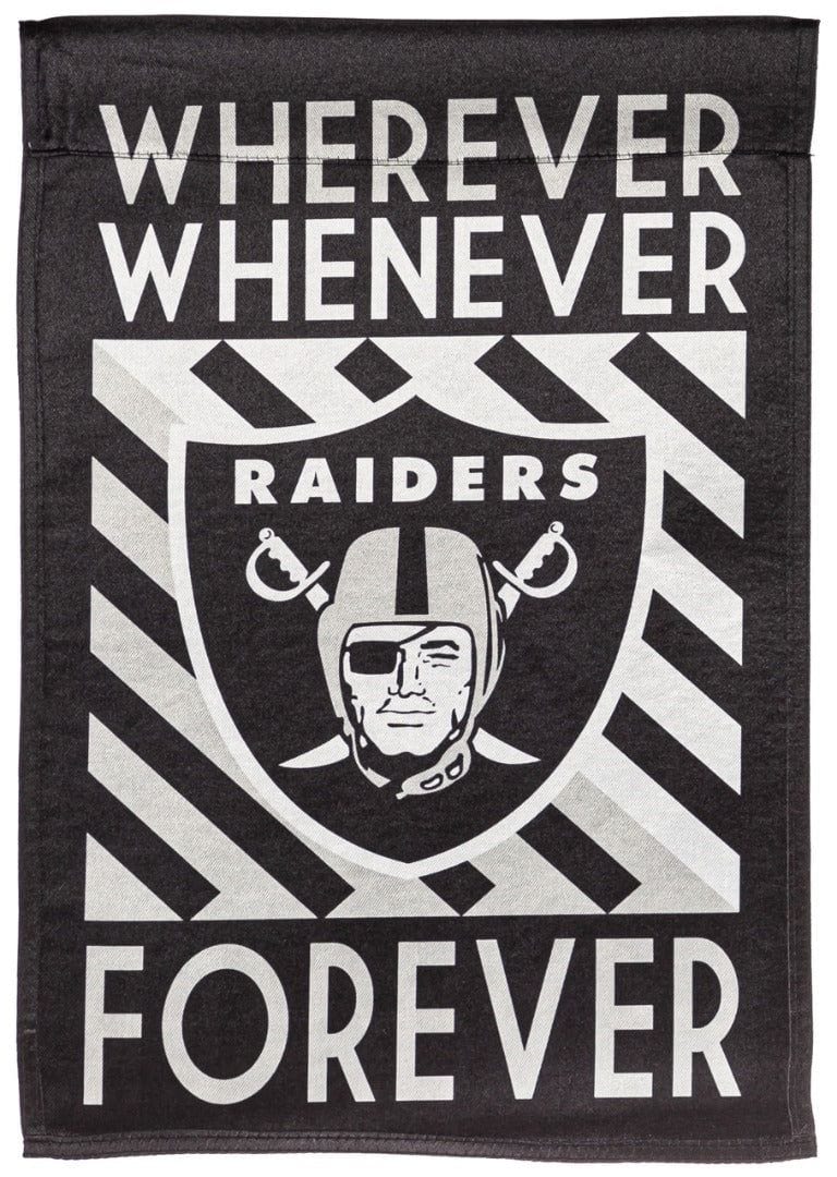 Las Vegas Raiders Garden Flag 2 Sided Wherever Whenever Forever heartlandflags