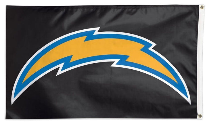 Los Angeles Chargers Flag 3x5 Bolt on Black heartlandflags