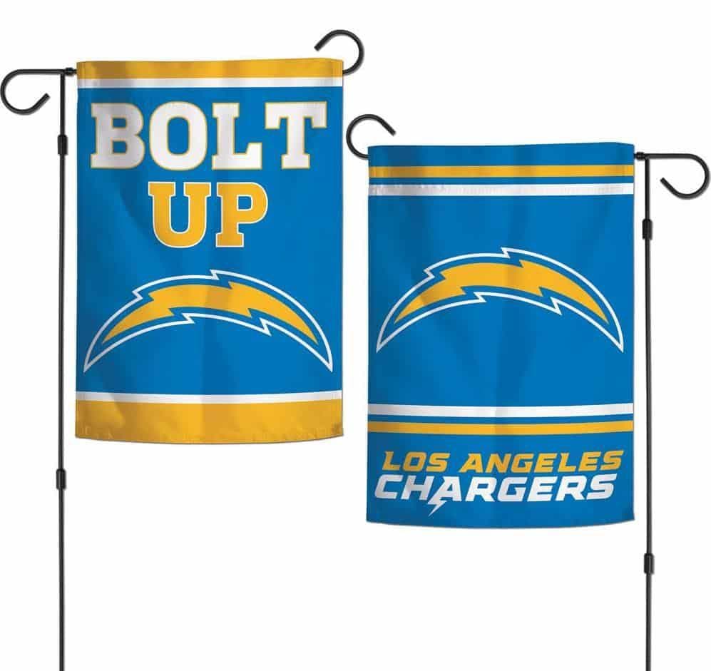 Los Angeles Chargers Garden Flag 2 Sided Bolt Up Slogan heartlandflags