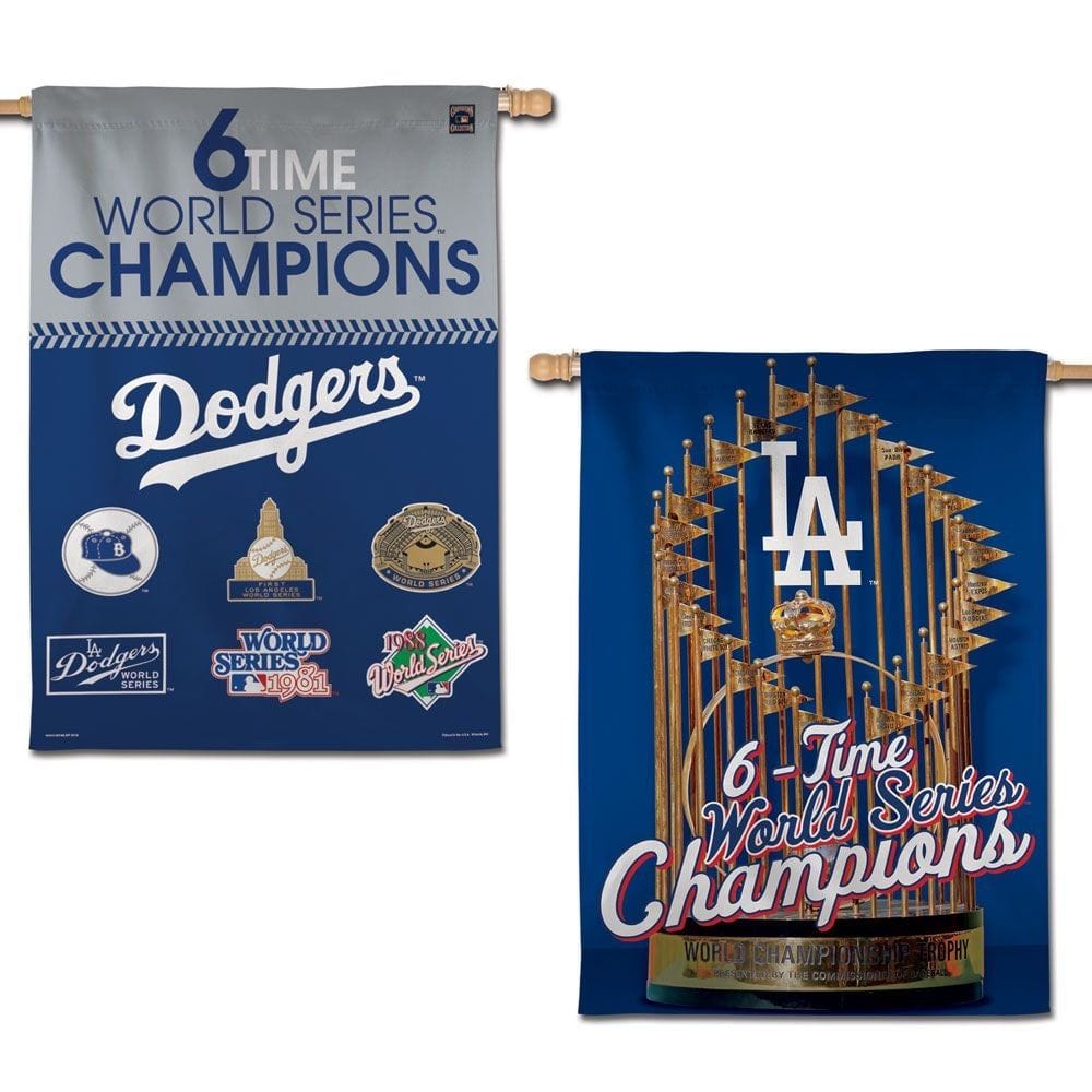 Los Angeles Dodgers Flag 2 Sided 6 Time World Series Champions heartlandflags