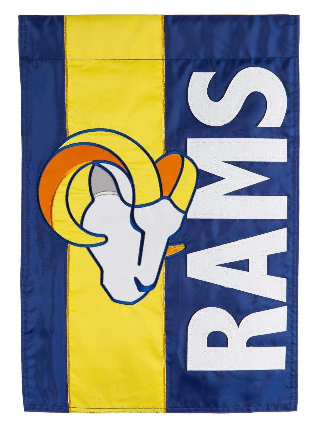 Los Angeles Rams Garden Flag 2 Sided Applique heartlandflags