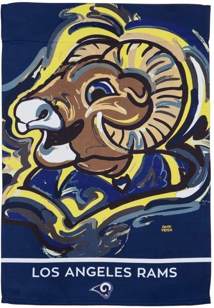 Los Angeles Rams Garden Flag 2 Sided Justin Patten heartlandflags