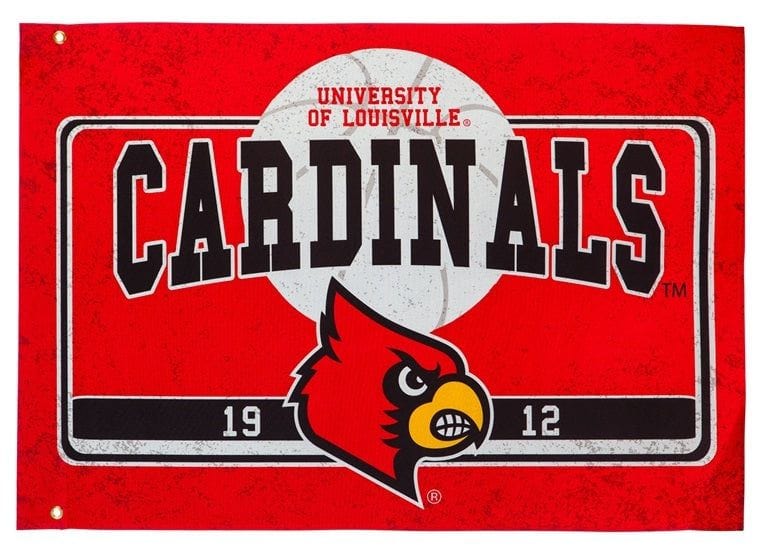 Louisville Cardinals Flag 2 Sided Basketball Logo heartlandflags