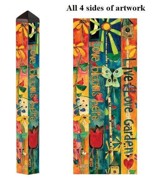 Love Garden Painted Peace Art Pole 40 Inches Tall Live Love Garden heartlandflags