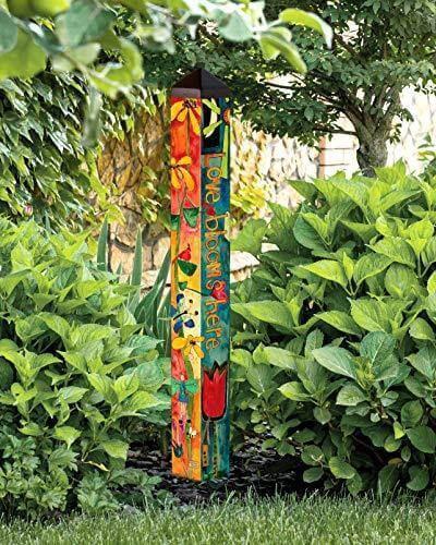 Love Garden Painted Peace Art Pole 40 Inches Tall Live Love Garden heartlandflags