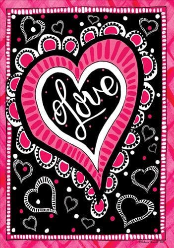 Love Heart Valentine Banner 2 Sided Flag heartlandflags