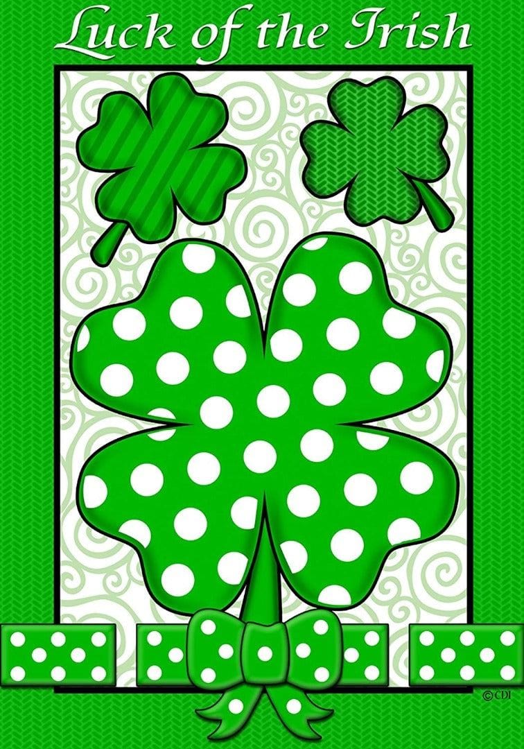 Luck of the Irish Flag Polka Dot Clover Banner heartlandflags