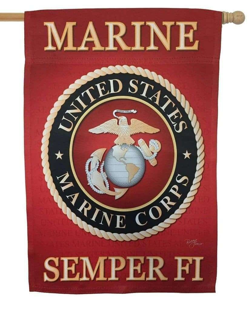 Marines Semper Fi Flag 2 Sided Vertical House Banner heartlandflags